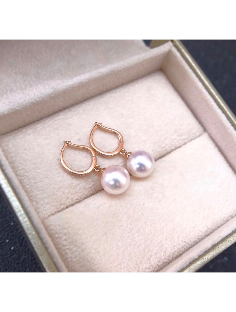 BOUCLE D'OREILLE PERLE AKOYA 9-9.5MM OR18K