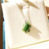 collier argent 925/1000e avec tortue de Jade