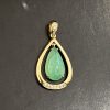 Pendentif Jade or 750/1000e et diamants “La Balançoire”