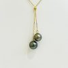 Collier perle de Tahiti Toi et Moi or18k