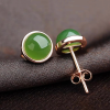 boucle d'oreille en jade rond