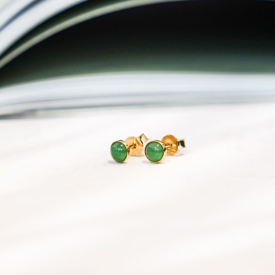 boucle d'oreilles en jade de Birmanie jade royal or 750/1000