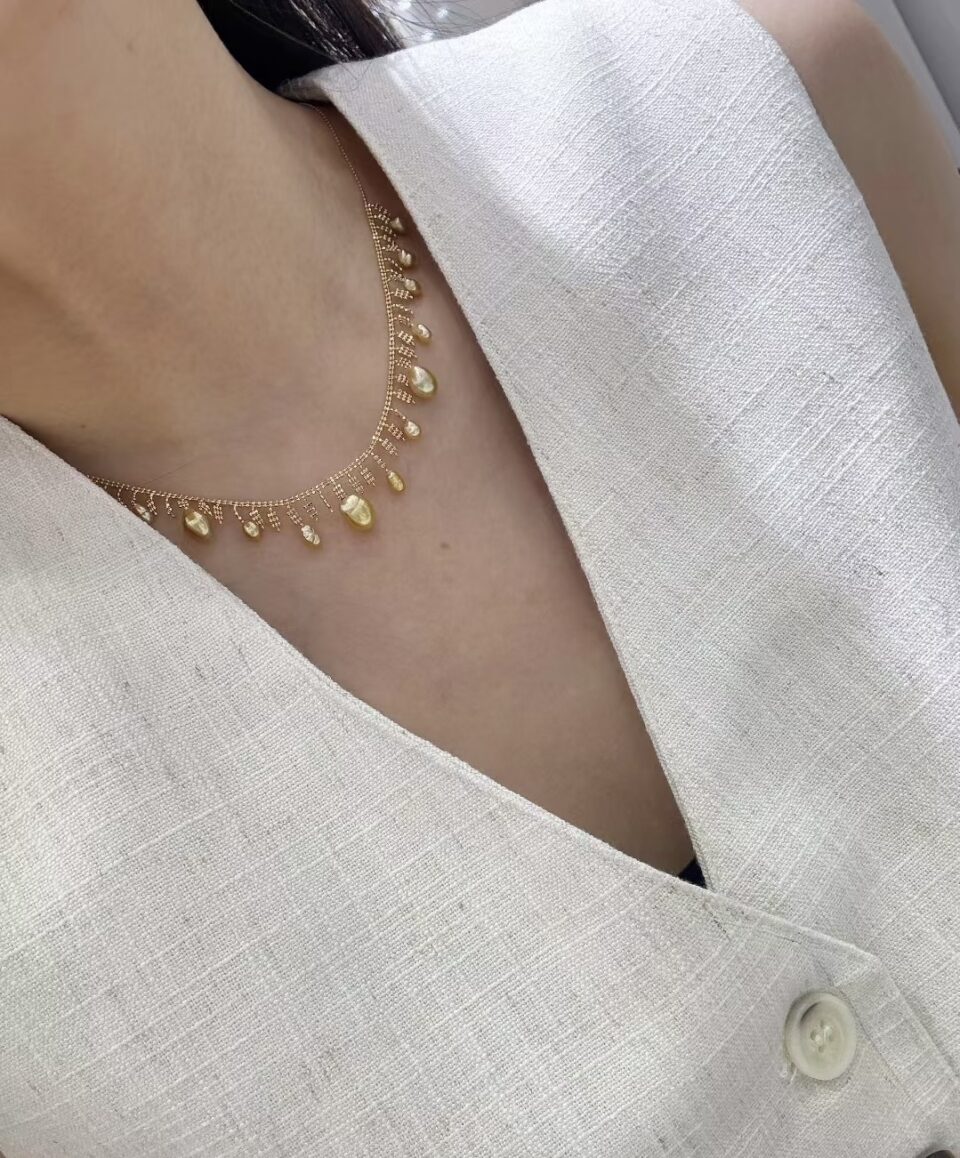 collier or jaune perle gold