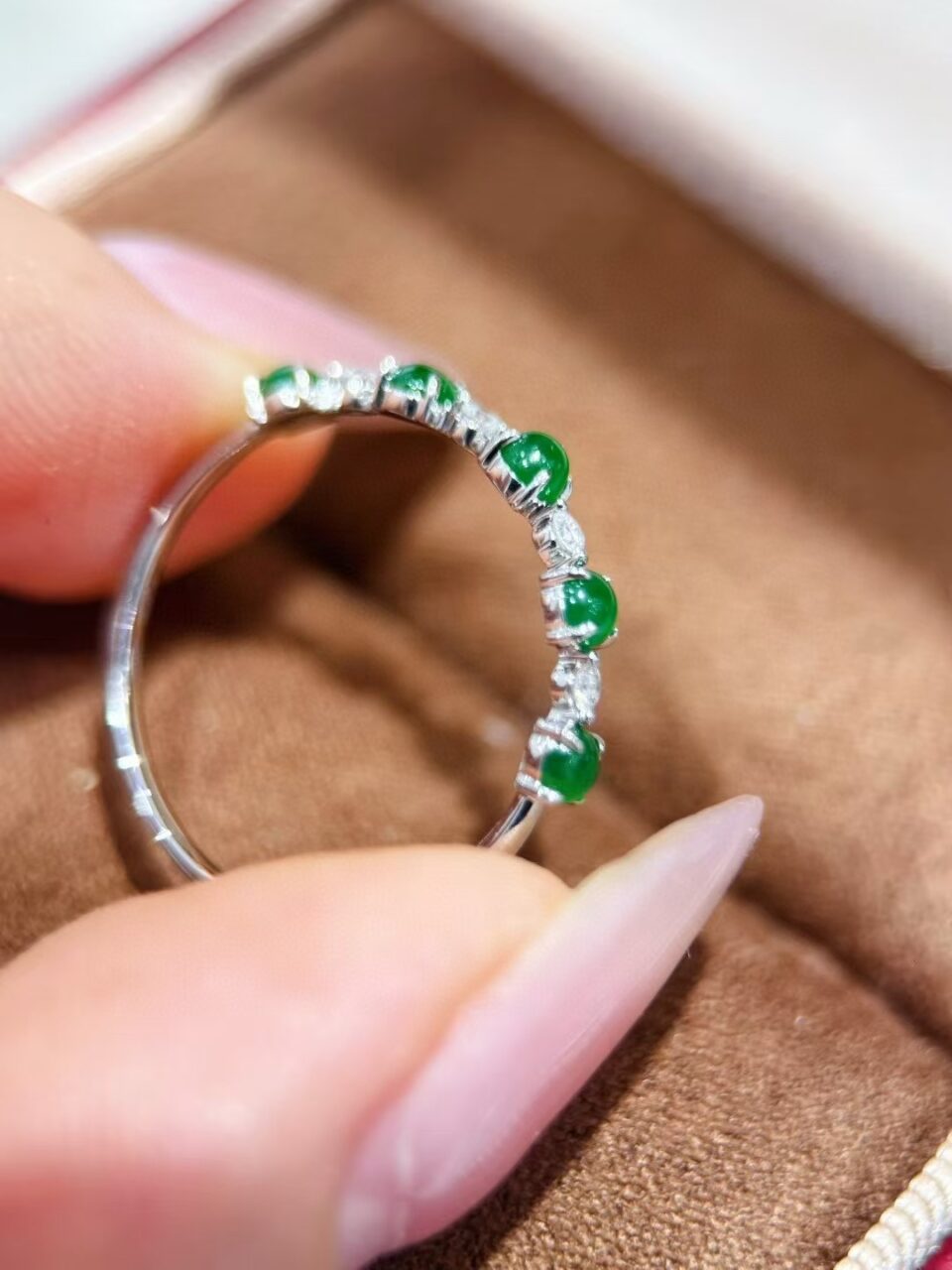 bague jade et platine