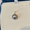 pendentif en perle tahiti couleur gris platine taille 12.3mm AAA avec or18k