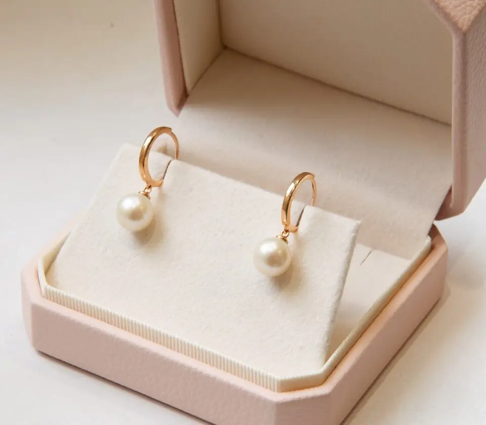 Boucle d'oreille or 18k avec perle de culture "Creole perle"