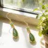 boucle d'oreille vermeil jade 