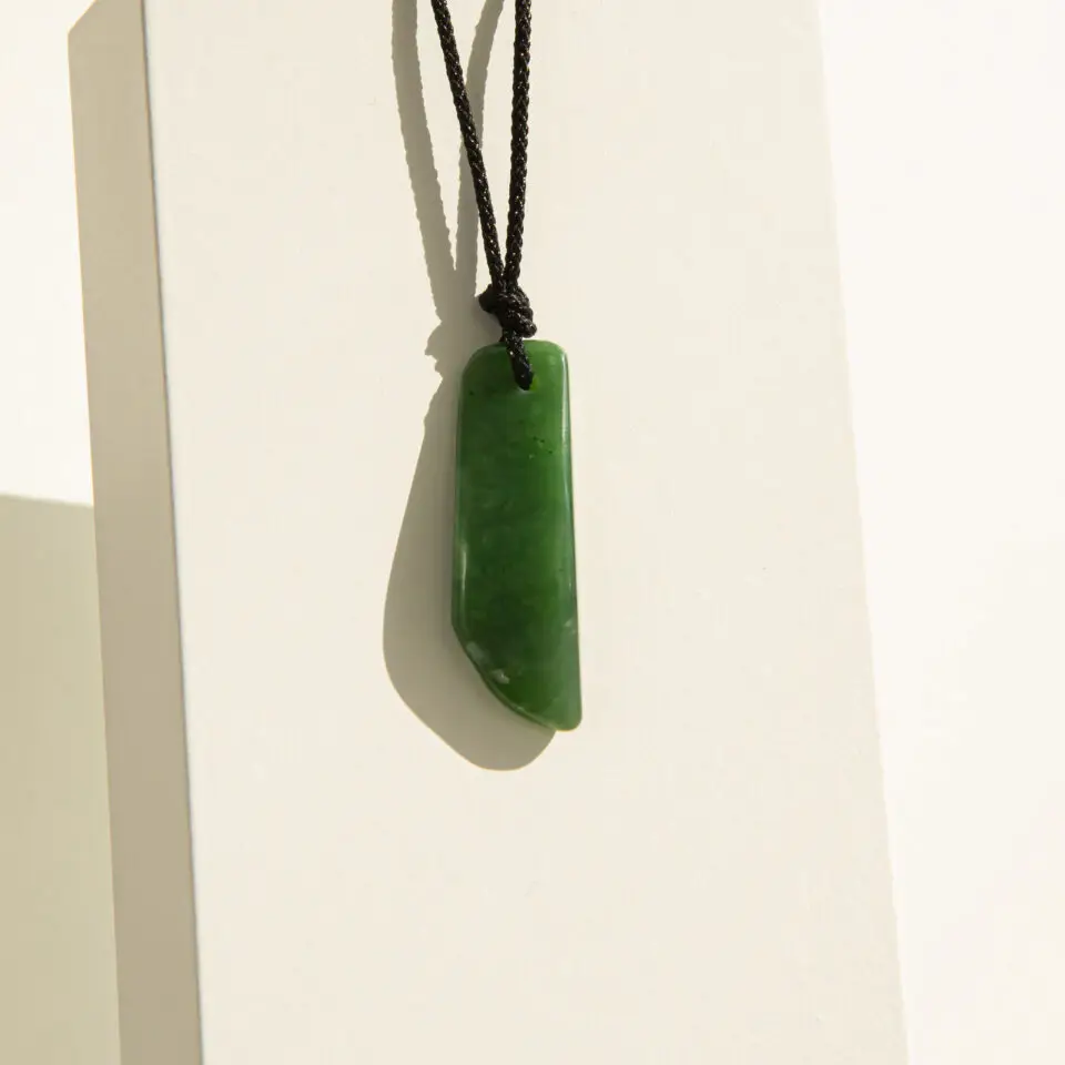 Collier Cordon noir Jade mat