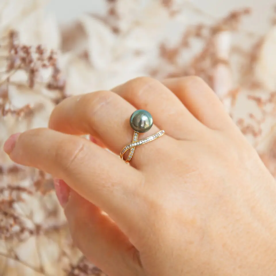 bague perle de Tahiti