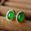 boucle d'oreille en jade AAA