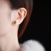 boucle d'oreille en jade AAA