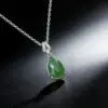 collier jade vert argent
