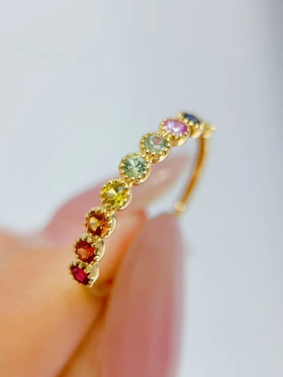Bague Or 18k Saphirs Multicolores