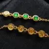 bracelet jade sur argent doré