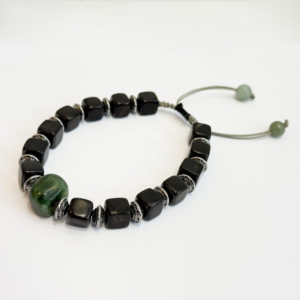 Bracelet Homme Shungite & Jade - La Force Volcanique au Service de la Sérénité