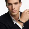 Visuel du bracelet Shungite & Jade sur Model Masculin