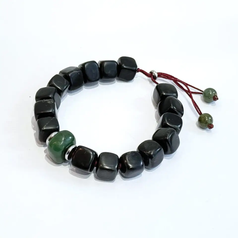 Bracelet Shungite & Jade - Bordeaux