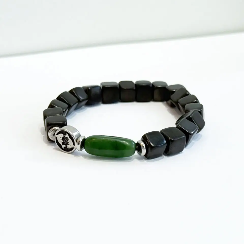 Bracelet Homme Shungite & Jade - Signe astrologique