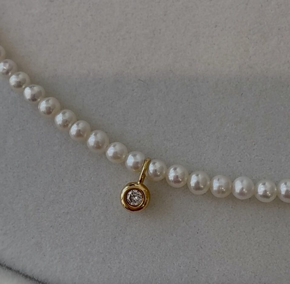 Choker Perles & Diamant