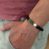 Mise en situation du bracelet Shungite, Jade & perle de culture