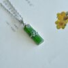 collier argent et pendentif bambou jade 