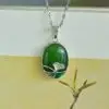 Pendentif en Jade - Feuille de Ginkgo