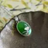 Pendentif en Jade - Feuille de Ginkgo