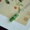 collier argent et pendentif bambou jade 