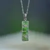 collier argent et pendentif bambou jade 