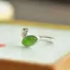 bague argent et jade 