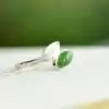bague argent et jade 