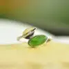 bague argent et jade 