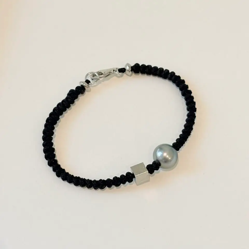 bijou homme tresse perle de tahiti