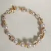 bracelet or et perle de culture blanche