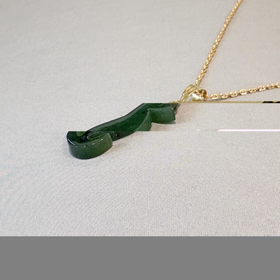 collier vermeil chat jade