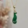 collier plaqué or jade 
