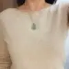 collier argent et jade 