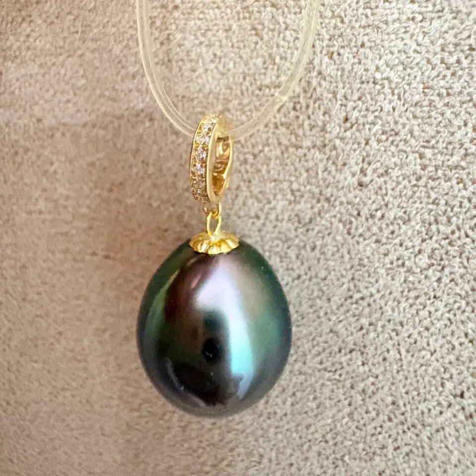 pendentif avec perle de culture de tahiti